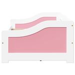 Casa si Gradina - Mobilier - Paturi si accesorii - Paturi - Pat de zi cu 2 sertare fara saltea „IRUN” alb si roz 90x200 cm - Infinity.ro