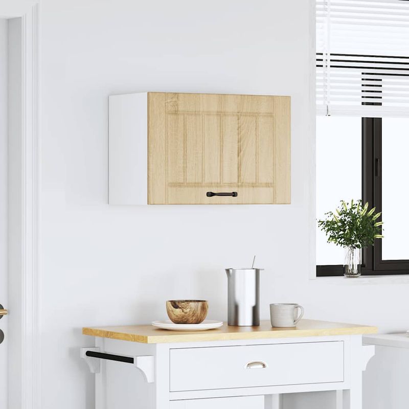 Casa si Gradina - Mobilier - Comode si corpuri - Corpuri bucatarie - Dulap de bucatarie „Lucca” lemn prelucrat stejar sonoma, model 1x dulap de perete (1 ușă rabatabilă), mărime 60x31x40 cm - Infinity.ro