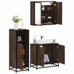 Casa si Gradina - Mobilier - Seturi de mobilier - Seturi baie - Set mobilier de baie, 3 piese, stejar maro, lemn prelucrat - Infinity.ro