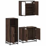 Casa si Gradina - Mobilier - Seturi de mobilier - Seturi baie - Set mobilier de baie, 3 piese, stejar maro, lemn prelucrat - Infinity.ro