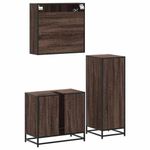 Casa si Gradina - Mobilier - Seturi de mobilier - Seturi baie - Set mobilier de baie, 3 piese, stejar maro, lemn prelucrat - Infinity.ro