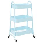 Casa si Gradina - Constructii - Depozitare, transport si protectie - Accesorii echipamente pentru transport si ridicat - Carucior de depozitare 3 niveluri albastru 42x41,5x77 cm otel - Infinity.ro