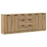 Casa si Gradina - Mobilier - Comode si corpuri - Comode - Dulap, 3 buc., stejar artizanal, 60x30x70 cm, lemn prelucrat - Infinity.ro