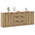 Casa si Gradina - Mobilier - Comode si corpuri - Comode - Dulap, 3 buc., stejar artizanal, 60x30x70 cm, lemn prelucrat - Infinity.ro