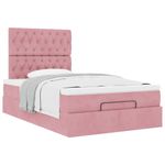 Casa si Gradina - Mobilier - Paturi si accesorii - Paturi - Cadru de pat otoman cu saltele Roz 120x190cm catifea - Infinity.ro