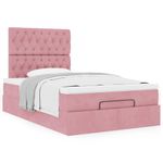 Casa si Gradina - Mobilier - Paturi si accesorii - Paturi - Cadru de pat otoman cu saltele Roz 120x190cm catifea - Infinity.ro