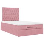 Casa si Gradina - Mobilier - Paturi si accesorii - Paturi - Cadru de pat otoman cu saltele Roz 120x190cm catifea - Infinity.ro