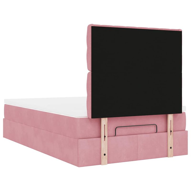 Casa si Gradina - Mobilier - Paturi si accesorii - Paturi - Cadru de pat otoman cu saltele Roz 120x190cm catifea - Infinity.ro