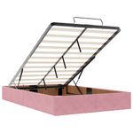 Casa si Gradina - Mobilier - Paturi si accesorii - Paturi - Cadru de pat otoman cu saltele Roz 120x190cm catifea - Infinity.ro