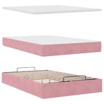 Casa si Gradina - Mobilier - Paturi si accesorii - Paturi - Cadru de pat otoman cu saltele Roz 120x190cm catifea - Infinity.ro