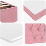 Casa si Gradina - Mobilier - Paturi si accesorii - Paturi - Cadru de pat otoman cu saltele Roz 120x190cm catifea - Infinity.ro
