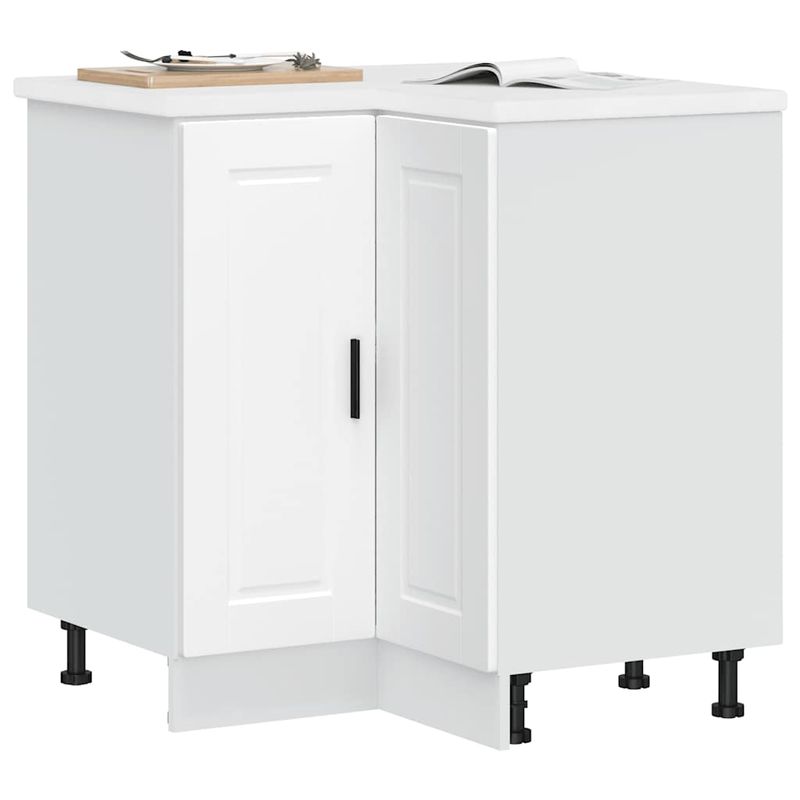 Casa si Gradina - Mobilier - Comode si corpuri - Corpuri bucatarie - Dulap de baza pe colt de bucatarie „Porto”, alb, lemn prelucrat - Infinity.ro