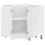 Casa si Gradina - Mobilier - Comode si corpuri - Corpuri bucatarie - Dulap de baza pe colt de bucatarie „Porto”, alb, lemn prelucrat - Infinity.ro