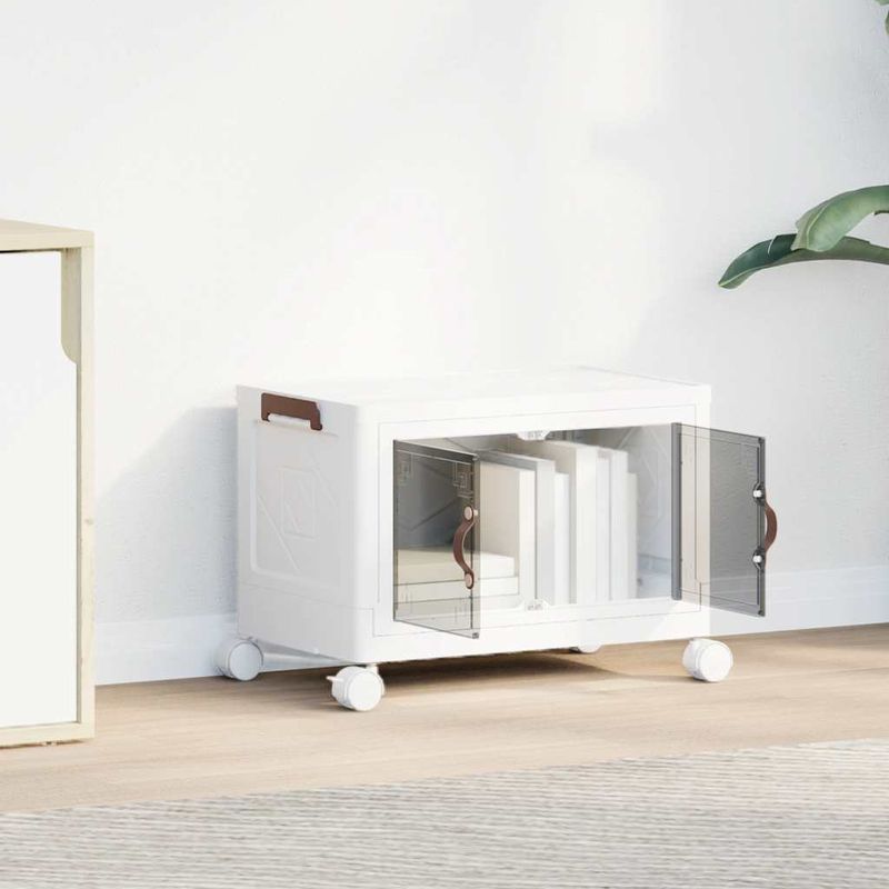 Casa si Gradina - Constructii - Depozitare, transport si protectie - Accesorii echipamente pentru transport si ridicat - Cutie de depozitare stivuita cu roti 28 L 48x29,5x33 cm - Infinity.ro