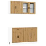Casa si Gradina - Mobilier - Comode si corpuri - Corpuri bucatarie - Set dulap de bucatarie 4 piese „Kalmar” stejar artizanal lemn - Infinity.ro