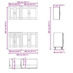 Casa si Gradina - Mobilier - Comode si corpuri - Corpuri bucatarie - Set dulap de bucatarie 4 piese „Kalmar” stejar artizanal lemn - Infinity.ro