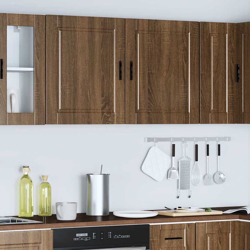 Casa si Gradina - Mobilier - Comode si corpuri - Corpuri bucatarie - Dulapuri de bucatarie 2 buc Porto lemn prelucrat stejar maro - Infinity.ro