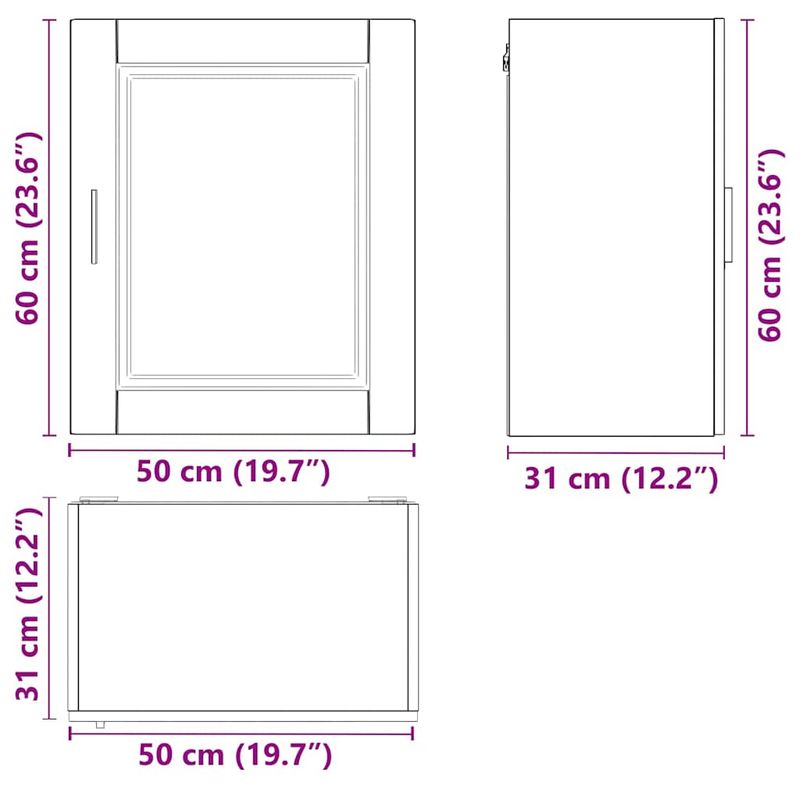 Casa si Gradina - Mobilier - Comode si corpuri - Corpuri bucatarie - Dulapuri de bucatarie 2 buc Porto lemn prelucrat stejar maro - Infinity.ro