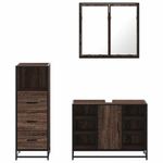 Casa si Gradina - Mobilier - Seturi de mobilier - Seturi baie - Set mobilier de baie, 3 piese, stejar maro, lemn prelucrat - Infinity.ro