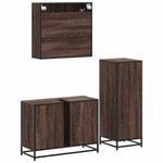 Casa si Gradina - Mobilier - Seturi de mobilier - Seturi baie - Set mobilier de baie, 3 piese, stejar maro, lemn prelucrat - Infinity.ro