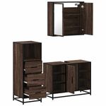 Casa si Gradina - Mobilier - Seturi de mobilier - Seturi baie - Set mobilier de baie, 3 piese, stejar maro, lemn prelucrat - Infinity.ro