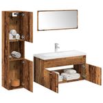 Casa si Gradina - Mobilier - Seturi de mobilier - Seturi baie - Set mobilier de baie, 5 piese, lemn vechi, lemn prelucrat - Infinity.ro