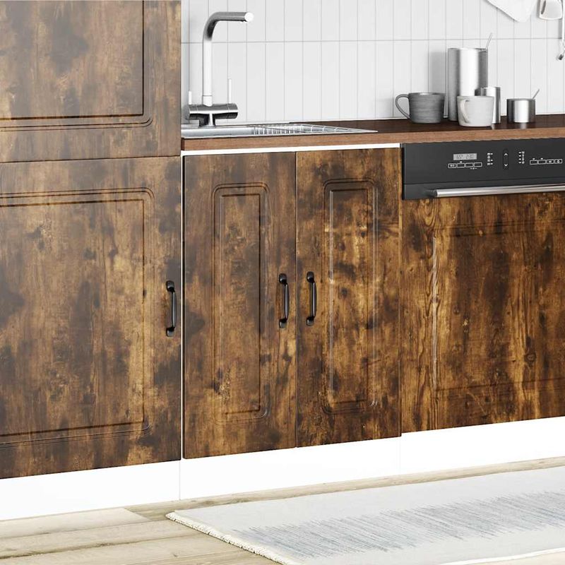 Casa si Gradina - Mobilier - Comode si corpuri - Corpuri bucatarie - Dulap de baza pentru chiuveta "Kalmar" stejar afumat lemn, mărime 60x46x81.5 cm - Infinity.ro