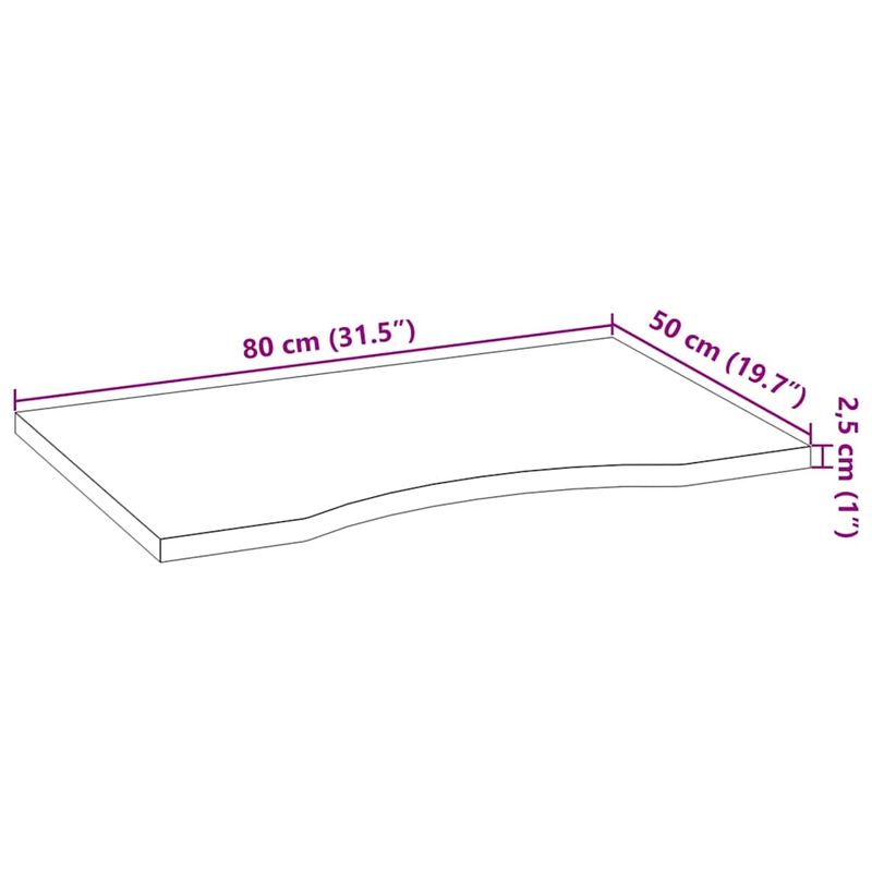 Casa si Gradina - Mobilier - Feronerie si accesorii mobila - Blat de birou maro inchis lemn masiv de stejar dreptunghiular, mărime 80x50x2.5 cm - Infinity.ro