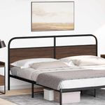 Casa si Gradina - Mobilier - Paturi si accesorii - Accesorii paturi - Tablie de pat, stejar maro, 200 cm, lemn prelucrat si otel - Infinity.ro