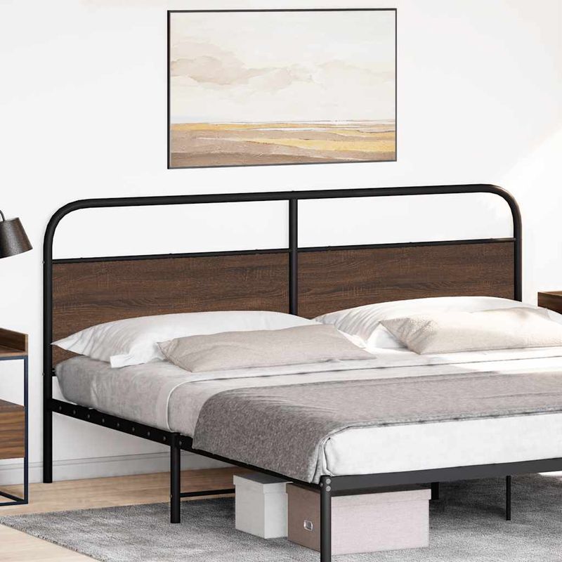 Casa si Gradina - Mobilier - Paturi si accesorii - Accesorii paturi - Tablie de pat, stejar maro, 200 cm, lemn prelucrat si otel - Infinity.ro