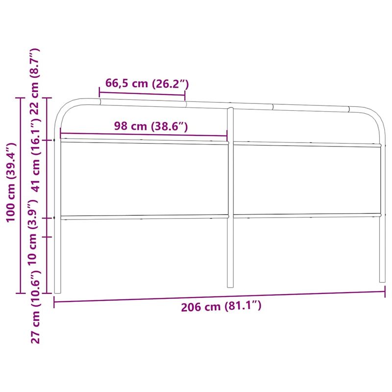 Casa si Gradina - Mobilier - Paturi si accesorii - Accesorii paturi - Tablie de pat, stejar maro, 200 cm, lemn prelucrat si otel - Infinity.ro