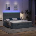 Casa si Gradina - Mobilier - Paturi si accesorii - Paturi - Cadru de pat otoman cu saltele Gri inchis 180x200cm catifea - Infinity.ro