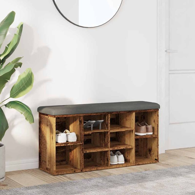 Casa si Gradina - Mobilier - Organizare si depozitare - Bancute - Banca de pantofi,lemn vechi, 102x32x50 cm, lemn prelucrat - Infinity.ro