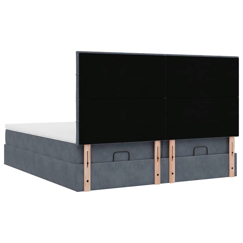 Casa si Gradina - Mobilier - Paturi si accesorii - Paturi - Cadru de pat otoman cu saltele Gri inchis 180x200cm catifea - Infinity.ro
