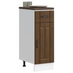 Casa si Gradina - Mobilier - Comode si corpuri - Corpuri bucatarie - Dulap de baza de bucatarie „Lucca” din lemn de stejar maro, mărime 30x46x81.5 cm, model 1x dulap inferior (1 ușă 1 sertar) - Infinity.ro