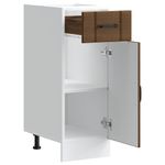 Casa si Gradina - Mobilier - Comode si corpuri - Corpuri bucatarie - Dulap de baza de bucatarie „Lucca” din lemn de stejar maro, mărime 30x46x81.5 cm, model 1x dulap inferior (1 ușă 1 sertar) - Infinity.ro