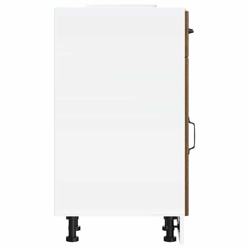 Casa si Gradina - Mobilier - Comode si corpuri - Corpuri bucatarie - Dulap de baza de bucatarie „Lucca” din lemn de stejar maro, mărime 30x46x81.5 cm, model 1x dulap inferior (1 ușă 1 sertar) - Infinity.ro