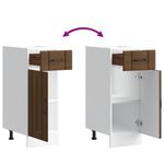 Casa si Gradina - Mobilier - Comode si corpuri - Corpuri bucatarie - Dulap de baza de bucatarie „Lucca” din lemn de stejar maro, mărime 30x46x81.5 cm, model 1x dulap inferior (1 ușă 1 sertar) - Infinity.ro