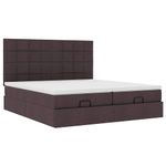 Casa si Gradina - Mobilier - Paturi si accesorii - Paturi - Cadru de pat otoman cu saltele tesatura maro inchis 200x200cm - Infinity.ro