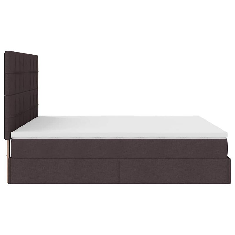 Casa si Gradina - Mobilier - Paturi si accesorii - Paturi - Cadru de pat otoman cu saltele tesatura maro inchis 200x200cm - Infinity.ro