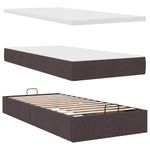 Casa si Gradina - Mobilier - Paturi si accesorii - Paturi - Cadru de pat otoman cu saltele tesatura maro inchis 200x200cm - Infinity.ro