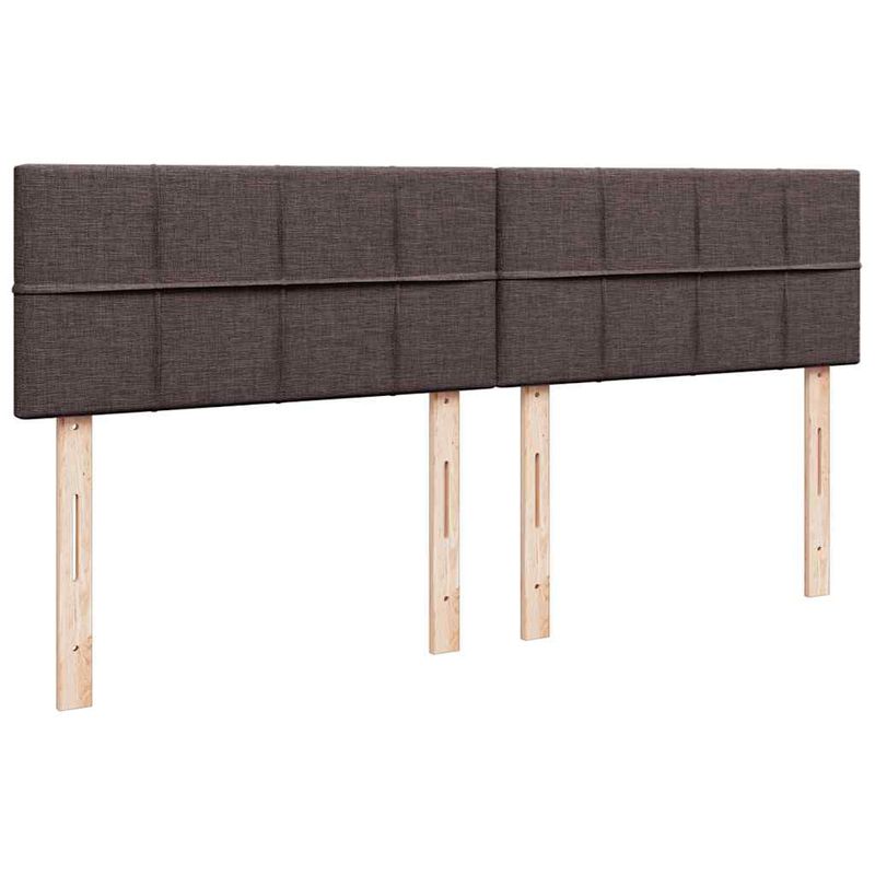 Casa si Gradina - Mobilier - Paturi si accesorii - Paturi - Cadru de pat otoman cu saltele tesatura maro inchis 200x200cm - Infinity.ro