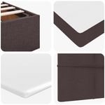 Casa si Gradina - Mobilier - Paturi si accesorii - Paturi - Cadru de pat otoman cu saltele tesatura maro inchis 200x200cm - Infinity.ro