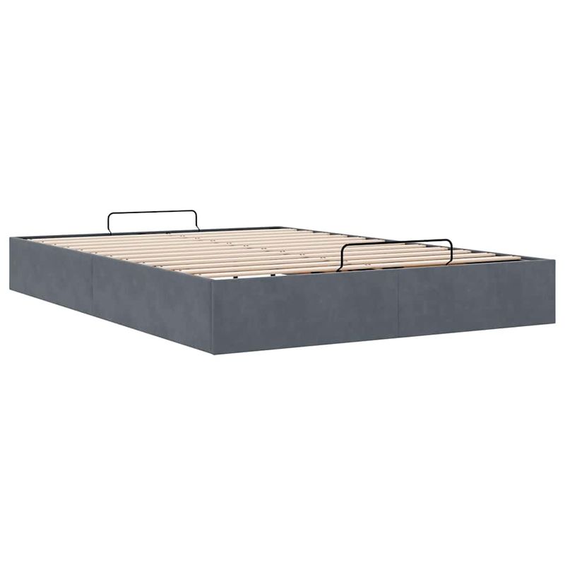 Casa si Gradina - Mobilier - Paturi si accesorii - Paturi - Cadru de pat otoman fara saltea Gri inchis 140x200 cm catifea - Infinity.ro