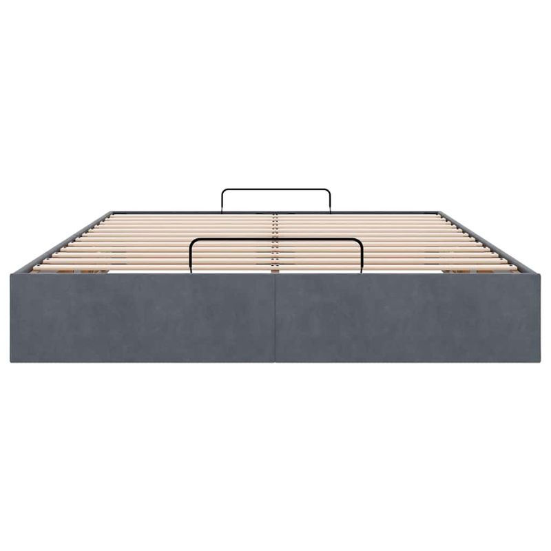 Casa si Gradina - Mobilier - Paturi si accesorii - Paturi - Cadru de pat otoman fara saltea Gri inchis 140x200 cm catifea - Infinity.ro
