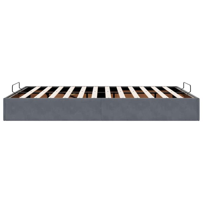Casa si Gradina - Mobilier - Paturi si accesorii - Paturi - Cadru de pat otoman fara saltea Gri inchis 140x200 cm catifea - Infinity.ro