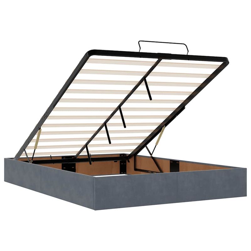 Casa si Gradina - Mobilier - Paturi si accesorii - Paturi - Cadru de pat otoman fara saltea Gri inchis 140x200 cm catifea - Infinity.ro