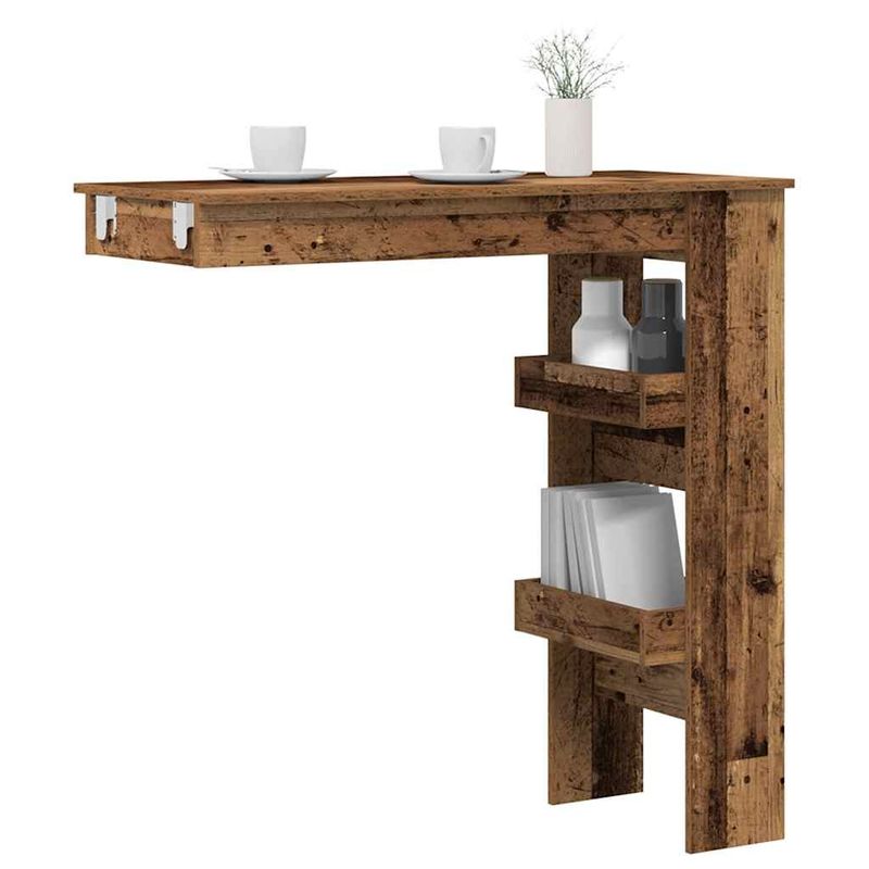 Casa si Gradina - Mobilier - Mese si birouri - Mese bucatarie si dining - Masa bar de perete, lemn vechi, 102x45x103,5 cm, lemn compozit - Infinity.ro