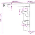 Casa si Gradina - Mobilier - Mese si birouri - Mese bucatarie si dining - Masa bar de perete, lemn vechi, 102x45x103,5 cm, lemn compozit - Infinity.ro