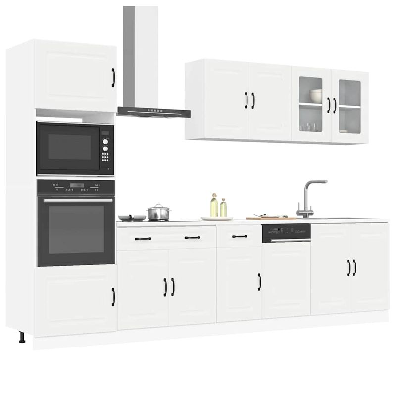 Casa si Gradina - Mobilier - Comode si corpuri - Corpuri bucatarie - Set dulap de bucatarie din 7 piese „Kalmar” Lemn prelucrat alb - Infinity.ro